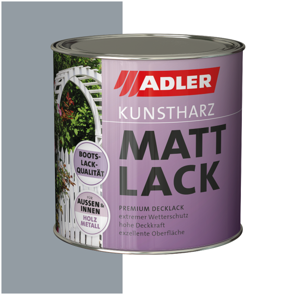 ADLER Kunstharz Mattlack Silbergrau RAL7001 0,375l