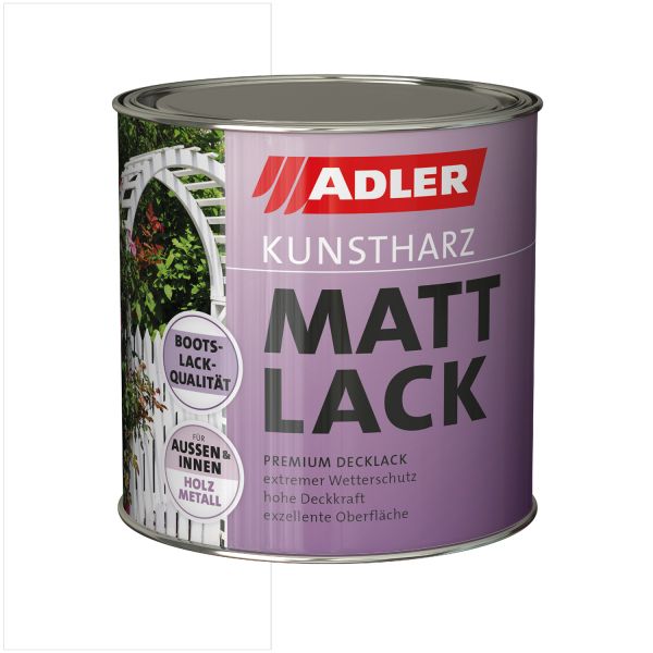 ADLER Kunstharz Mattlack Weiß 0,375l