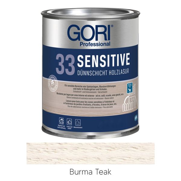 GORI 33 Sensitiv Dünnschicht-Holzlasur Burma Teak 2,5l