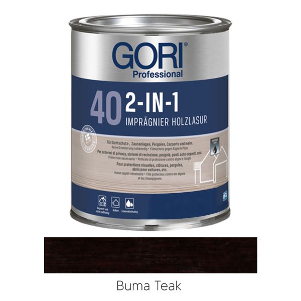 GORI 40 2-in1 Imprägnier Holzlasur Burma Teak 5l