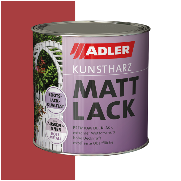 ADLER Kunstharz Mattlack Feuerrot RAL3000 0,375l