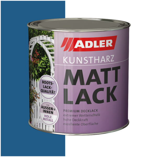 ADLER Kunstharz Mattlack Enzianblau RAL5010 0,375l