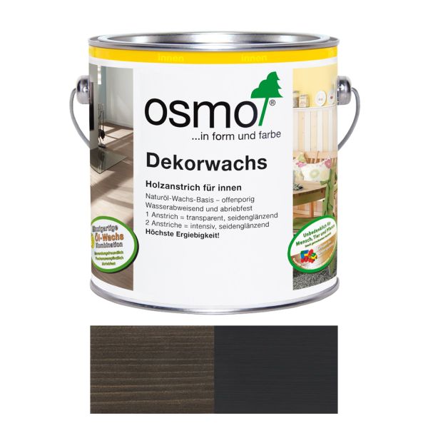 Osmo Dekorwachs Nr.3169 Schwarz 0,75l, Anstrich für Hölzer im Innenbereich