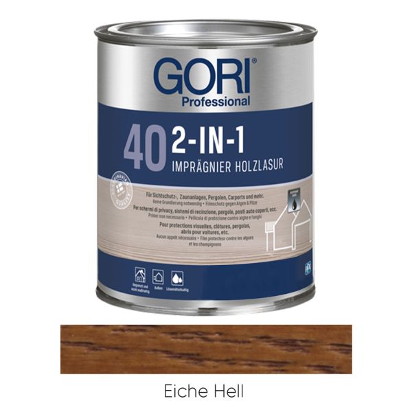 GORI 40 2-in1 Imprägnier Holzlasur Eiche Hell 5l